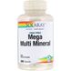 Мультиминералы, без железа, Mega Multi Mineral Iron Free, Solaray, 200 капсул фото