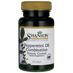 Поєднання олії м'яти перцевої, Peppermint Oil Combination, Swanson, 100 капсул