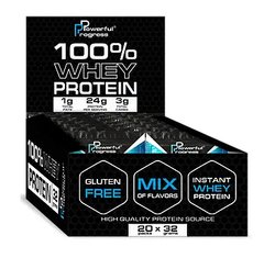 Сироватковий протеїн швидкого приготування мікс смаків Powerful Progress (100% Whey Protein Instant MEGA BOX) 20 шт по 32 г