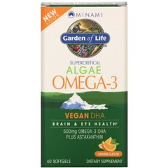 VeganDHA, надкритична добавка Омега-3, апельсиновий аромат, Minami Nutrition, 60 м'яких желатинових капсул