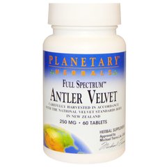 Повний спектр, відростки оленячого рогу, Planetary Herbals, 250 мг, 60 таблеток