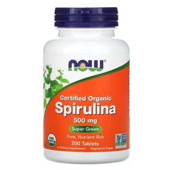 Спіруліна Now Foods (Spirulina) 500 мг 200 таблеток