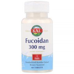 Фукоідан, Fucoidan, KAL, 300 мг, 60 таблеток