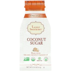 Органічний кокосовий цукор, Organic, Coconut Sugar, Leaner Creamer, 20 індивідуальних упаковок по 0,14 унції (4 г) кожен