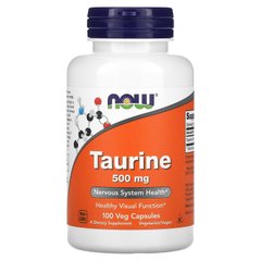 Таурін Now Foods (Taurine) 500 мг 100 капсул