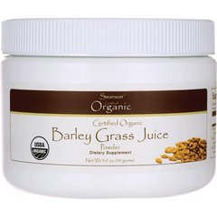 Порошок соку ячменю - сертифікований органічний, Barley Grass Juice Powder - Certified Organic, Swanson, 91 г