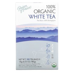 100% органічний білий чай, Prince of Peace, 100 маленьких пакетиків, 18 г шт