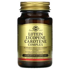Лютеїн Лікопин Каротин Solgar (Lutein Lycopene Carotene Complex) 30 рослинних капсул