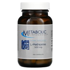 Підтримка метаболізму, L-метіонін, 500 мг, 100 капсул