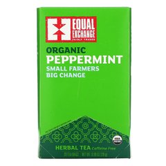 Equal Exchange, Органічний трав'яний чай з м'ятою, без кофеїну, 20 чайних пакетиків, 0,99 унції (28 г)