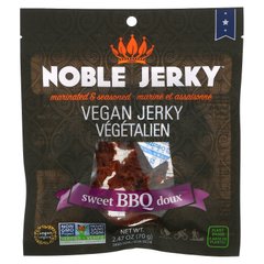 Noble Jerky, Вегетаріанське в'ялене м'ясо, солодке барбекю, 2,47 унції (70 г)