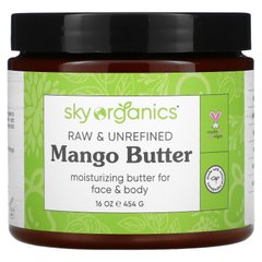 Органічне нерафіноване сире олія манго, Sky Organics, 16 рідких унцій (454 г)