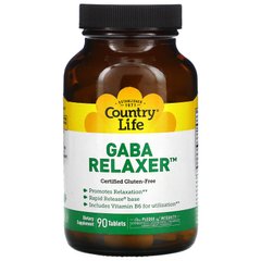 ГАМК гамма-аміномасляна кислота Country Life (GABA Relaxer) 90 таблеток