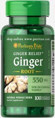 Корінь імбиру, Ginger Root, Puritan's Pride, 550 мг, 100 капсул