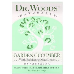 Мило з сирою олією ши, садовий огірок, Dr Woods, 5,25 унцій (149 г)