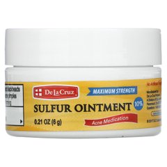 Сірчана мазь засіб проти акне максимальна сила De La Cruz (Acne Treatment Ointment with 10% Sulfur Maximum Strength) 6 г