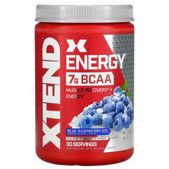 Xtend Energy, Кофеїн повільного вивільнення + амінокислоти з розгалуженим ланцюгом, блакитна малина, Scivation, 12,3 унц (348 г)