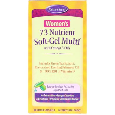 73 Nutrient Soft-Gel Multi для женщин, с маслами омега-3, Nature's Secret, 60 желатиновых капсул с жидким содержимым купить в Киеве и Украине
