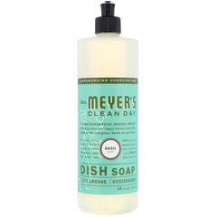 Рідина для миття посуду з ароматом базиліка Mrs. Meyers Clean Day (Liquid Dish Soap) 473 мл