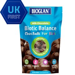 Биоглан Пробиотики для детей 1 млрд для пищеварения Bioglan (Chocballs for Kids (Milk) 1 Billion) 30 шоколадных шариков купить в Киеве и Украине