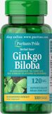 Описание товара: Стандартизированный экстракт гинкго билоба, Ginkgo Biloba Standardized Extract, Puritan's Pride, 120 мг, 100 капсул