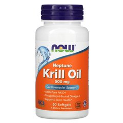 Олія криля Now Foods (Krill Oil) 500 мг 60 капсул