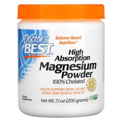 Високопоглинаючий магнієвий порошок з TRAACS, High Absorption Magnesium Powder 100% Chelated with Albion Minerals, Doctor's Best, 200 г