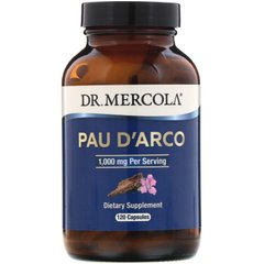 Pau D'Arco, Dr Mercola, 1000 мг, 120 капсул
