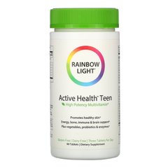 Мультивітаміни для підлітків: активність, здоров'я і чиста шкіра, Active Health Teen Multivitamin, Rainbow Light, 90 таблеток