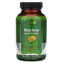 Bloat-Away, діуретик, Irwin Naturals, 60 рідких гелевих капсул