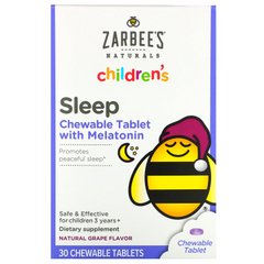 Мелатонін дитячий зі смаком винограду Zarbee's (Melatonin Kid's) 1 мг 30 жувальних таблеток