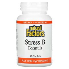 Стрес формула вітамін В +, Natural Factors, 1000 мг вітаміну С, 90 таблеток