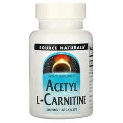 Ацетил карнітин Source Naturals (Acetyl L-Carnitine) 500 мг 60 таблеток