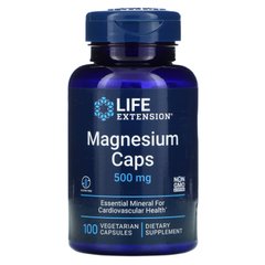 Магній, Magnesium Caps, Life Extension, 500 мг, 100 вегетаріанських капсул