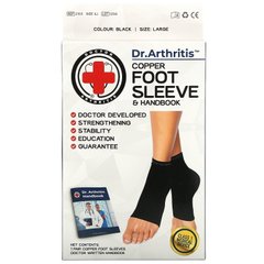 Doctor Arthritis, Мідний рукав і посібник для стопи, великий, чорний, 1 пара