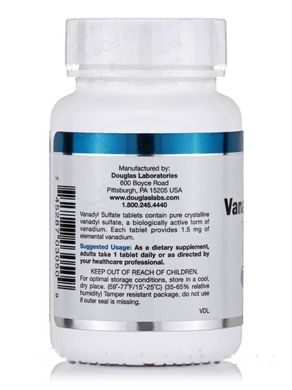 Ванадилсульфат Douglas Laboratories (Vanadyl Sulfate) 90 таблеток купить в Киеве и Украине