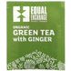 Equal Exchange, Органічний зелений чай з імбиром, 20 чайних пакетиків, 1,05 унції (30 г) фото