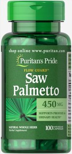 Со Пальметто Puritan's Pride (Saw Palmetto) 450 мг 100 капсул купить в Киеве и Украине