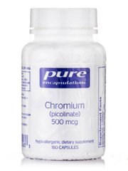 Хром Пиколинат Pure Encapsulations (Chromium Picolinate) 500 мкг 180 капсул купить в Киеве и Украине