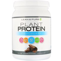 Растительный белок, шоколад, Plant Protein, Chocolate, Lean & Pure, 548 г купить в Киеве и Украине