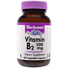 Рибофлавин витамин B2 Bluebonnet Nutrition (Riboflavin Vitamin B2) 100 мг 100 капсул купить в Киеве и Украине