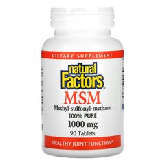 Natural Factors, ЧСЧ, метилсульфонілметан, 1000 мг, 90 таблеток