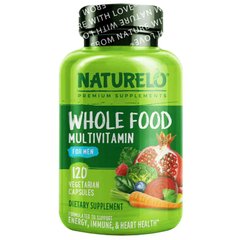 Мультивітаміни для чоловіків, Whole Food Multivitamin for Men, NATURELO, 120 вегетаріанських капсул