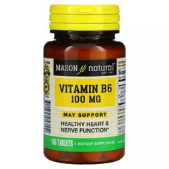 Витамин B6 Mason Natural (Vitamin B6) 100 мг 100 таблеток купить в Киеве и Украине