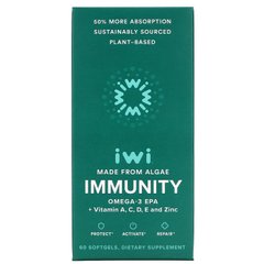 iWi, Immunity, Омега-3 EPA + вітаміни A, C, D, E та цинк, 60 м'яких таблеток