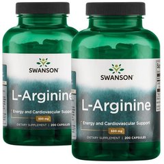 L-Аргінін, L-Arginine, Swanson, 500 мг, 400 капсул