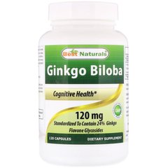 Гинкго билоба, Ginkgo Biloba, Best Naturals, 120 мг, 120 капсул купить в Киеве и Украине