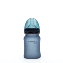 Скляна термочутлива дитяча пляшечка, чорничний, 150 мл, Everyday Baby, 1 шт