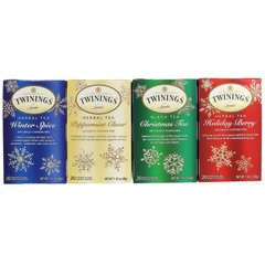 Сезонна упаковка сортів чаю, спеціальне видання, свято, Twinings, 4 коробки, 20 пакетиків чаю в кожній