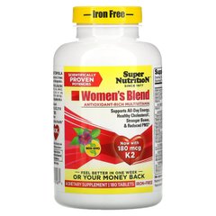 Мультивітаміни для жінок без заліза Super Nutrition (Women's Blend) 180 таблеток